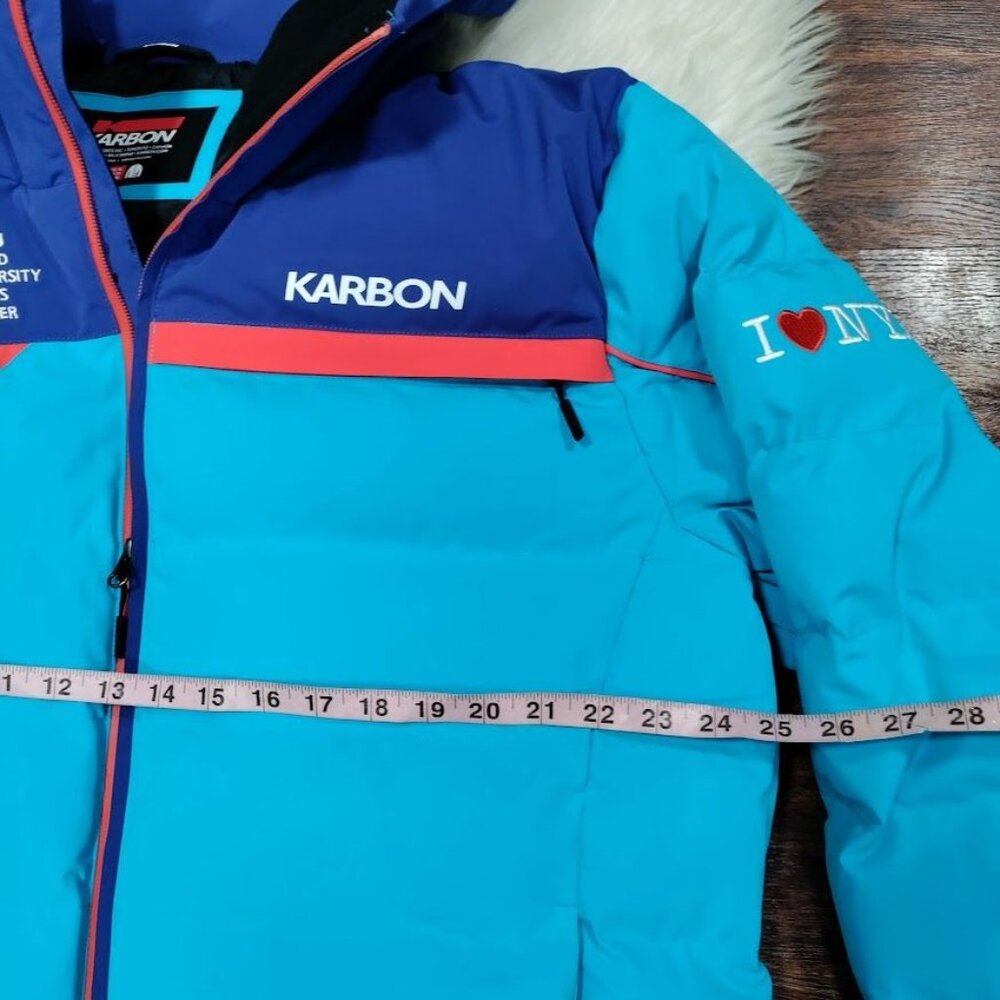 Karbon Sportswear Blue Insulated Hooded Warm Winter Ski Coat Jacket Men's XL - Picture 15 of 16